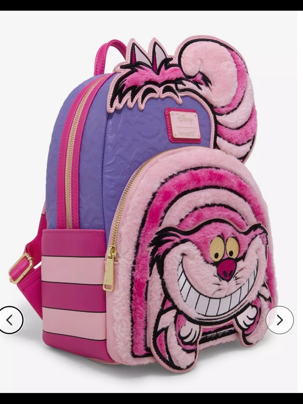 Loungefly Pink & Purple Cheshire Cat Plush Mini Backpack